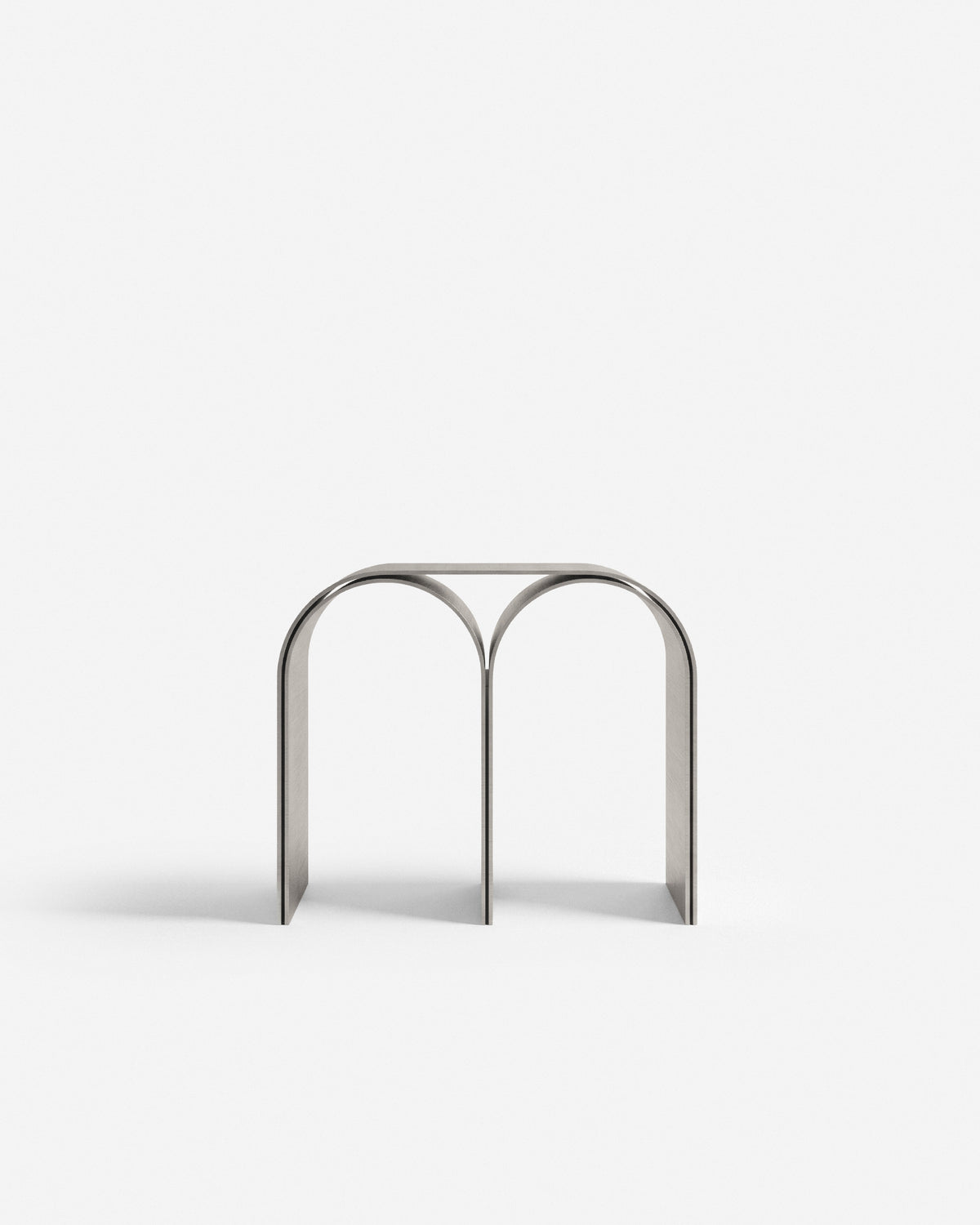 Silver Arch Stool Satin Aluminium