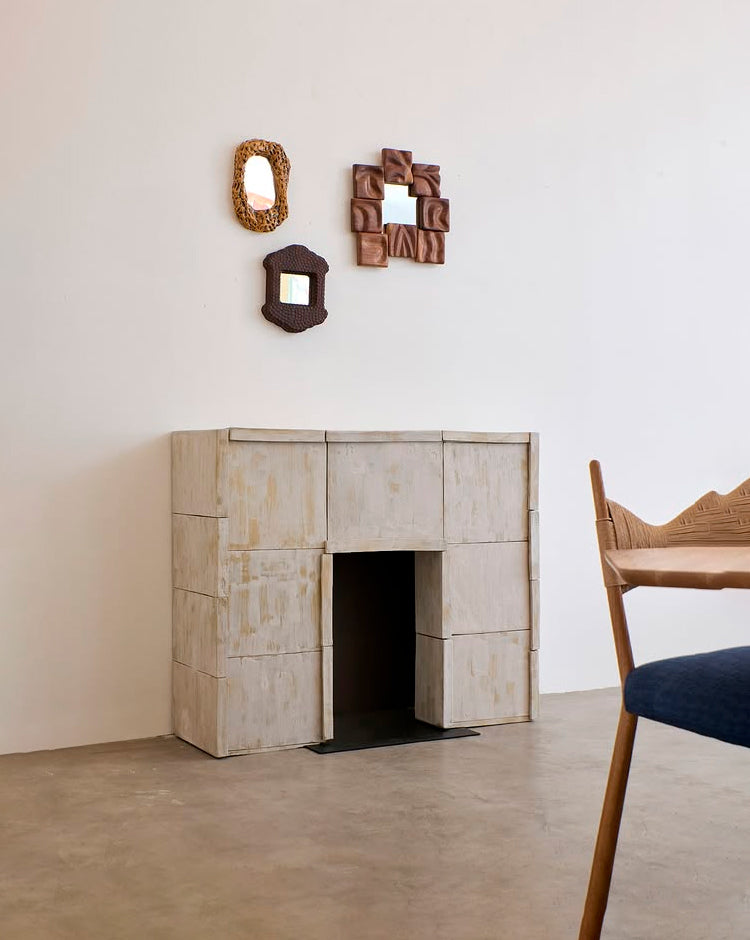 Custom tiled fireplace