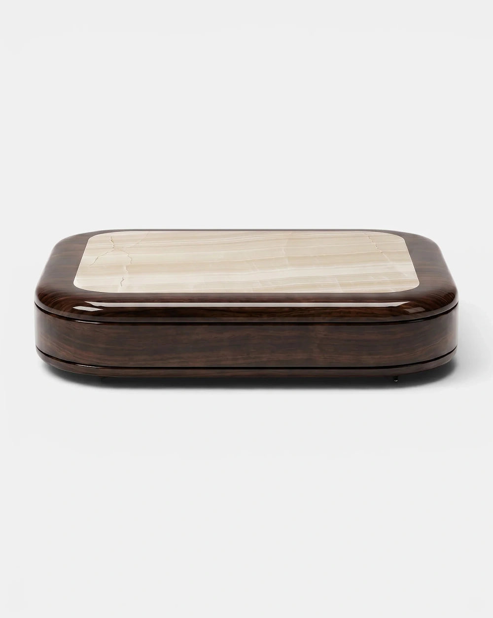 Abi Glossy Wood And Ivory Onyx
