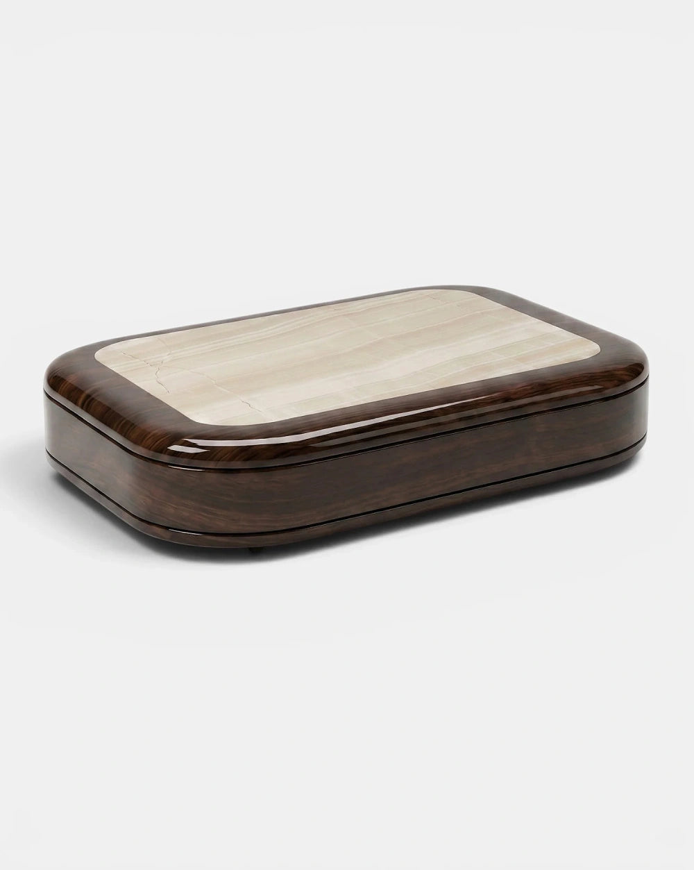 Abi Glossy Wood And Ivory Onyx