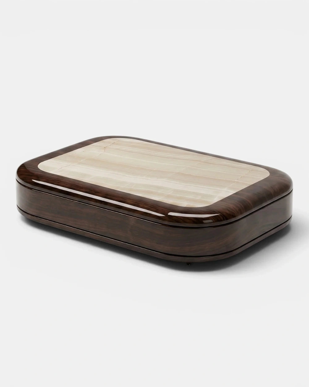 Abi Glossy Wood And Ivory Onyx