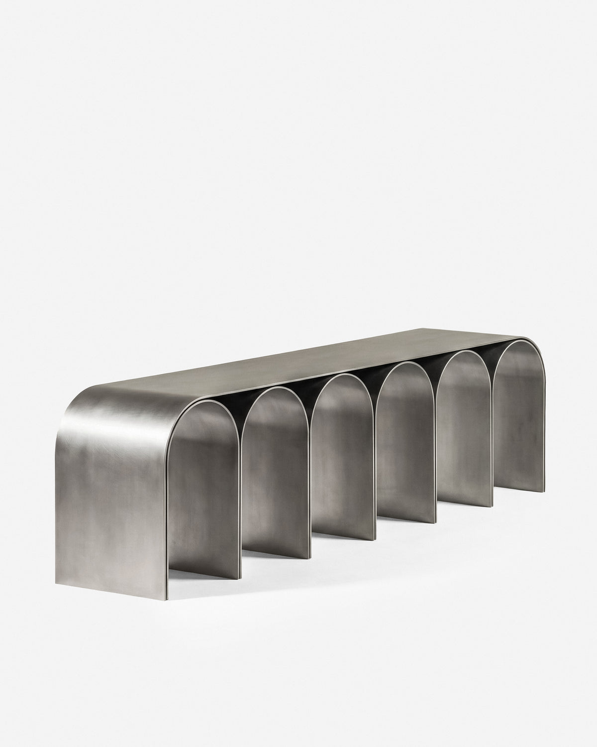 Silver Arch Bench Satin Aluminium