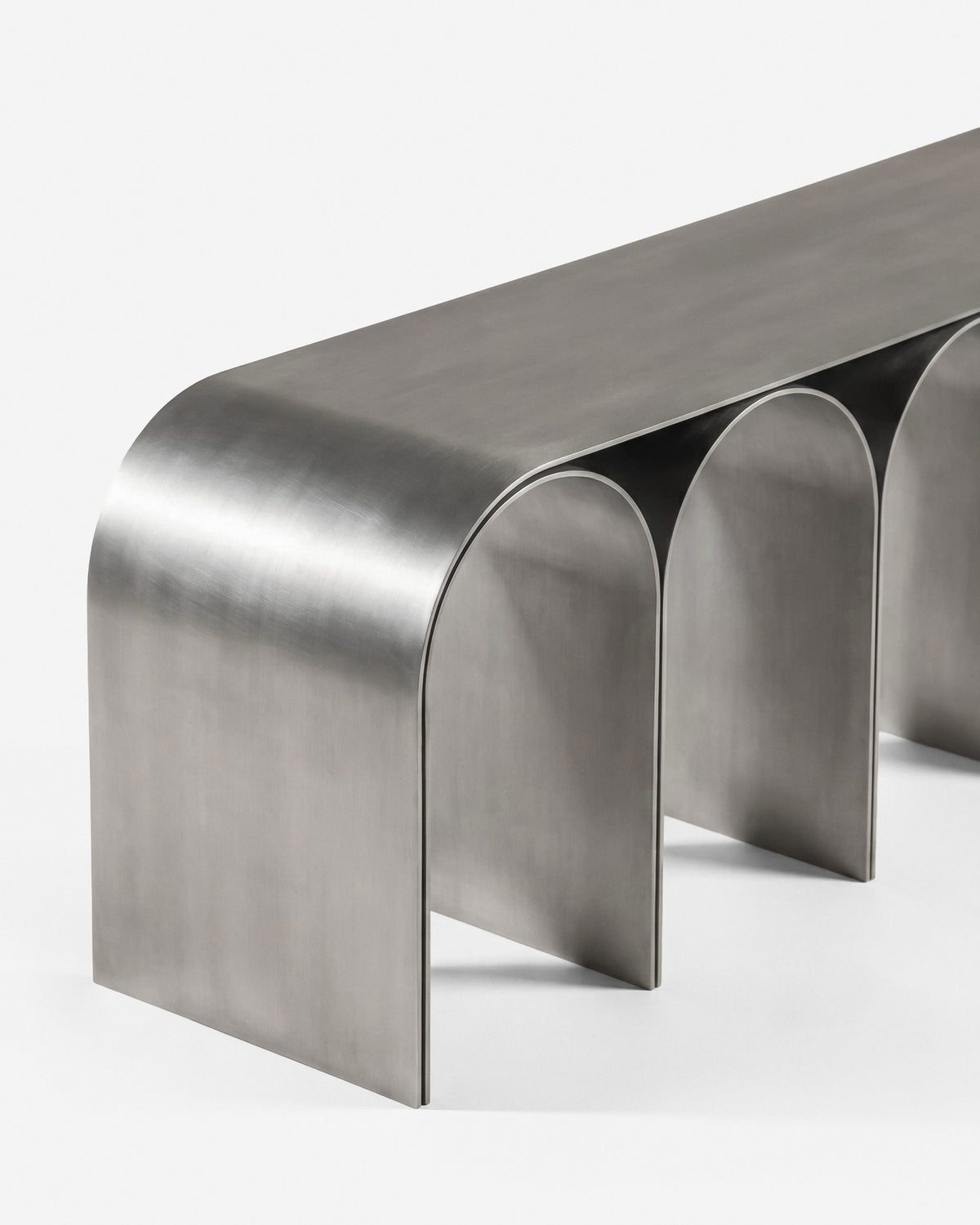 Silver Arch Bench Satin Aluminium