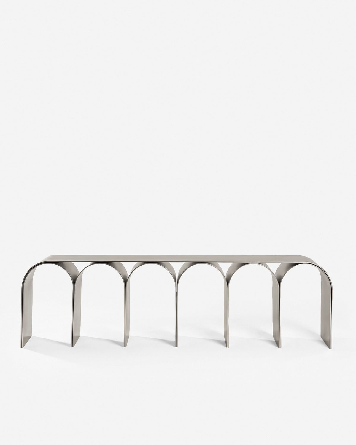 Silver Arch Bench Polished Aluminium