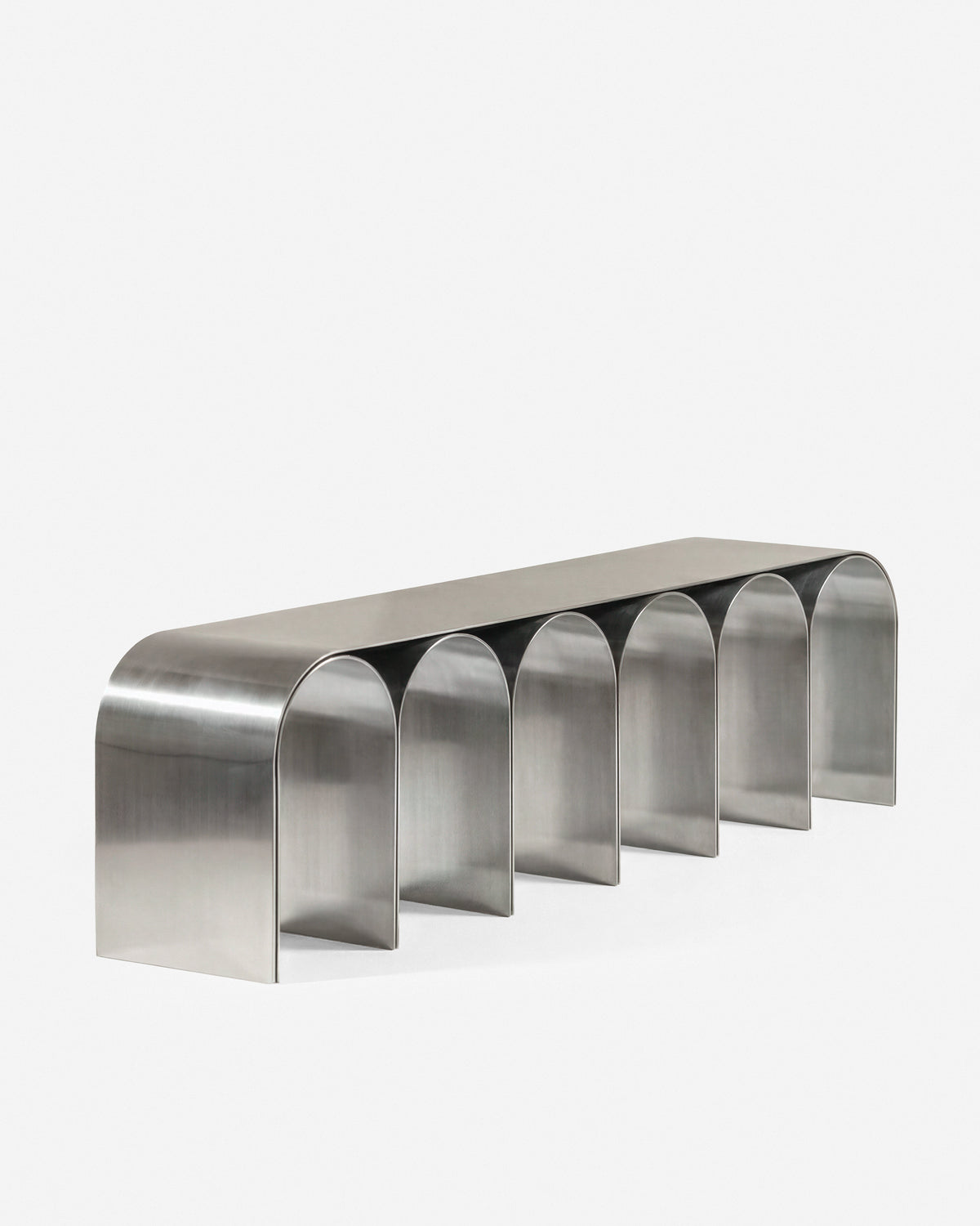 Silver Arch Bench Polished Aluminium